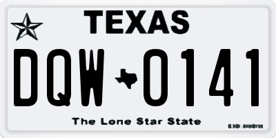 TX license plate DQW0141