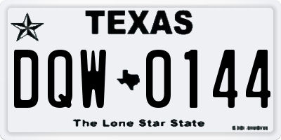 TX license plate DQW0144