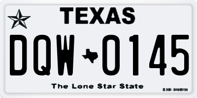 TX license plate DQW0145