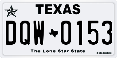 TX license plate DQW0153