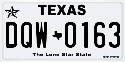 TX license plate DQW0163