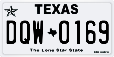 TX license plate DQW0169