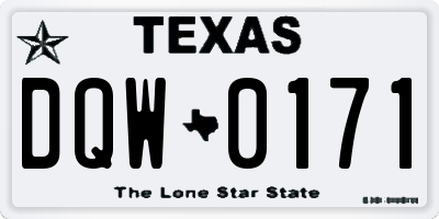 TX license plate DQW0171