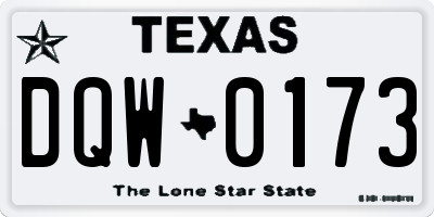 TX license plate DQW0173