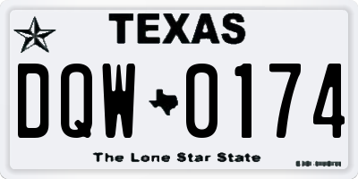 TX license plate DQW0174