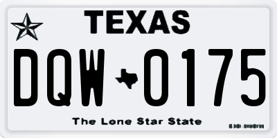TX license plate DQW0175