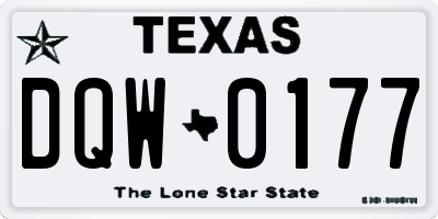 TX license plate DQW0177