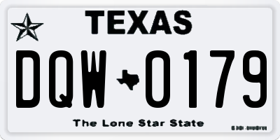 TX license plate DQW0179
