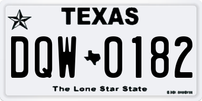 TX license plate DQW0182