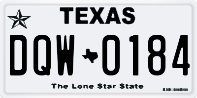 TX license plate DQW0184