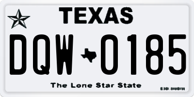 TX license plate DQW0185