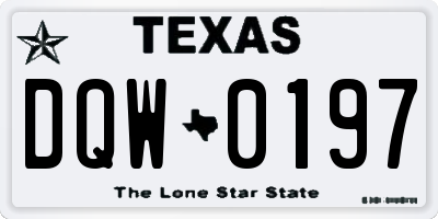 TX license plate DQW0197