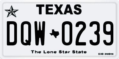 TX license plate DQW0239