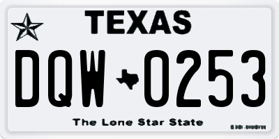 TX license plate DQW0253