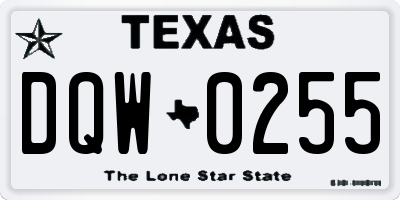 TX license plate DQW0255