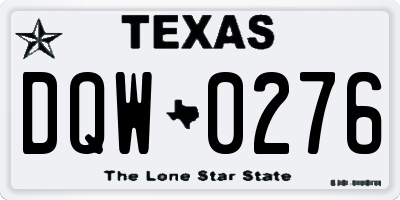 TX license plate DQW0276