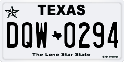 TX license plate DQW0294