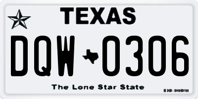 TX license plate DQW0306