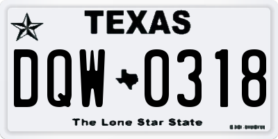 TX license plate DQW0318