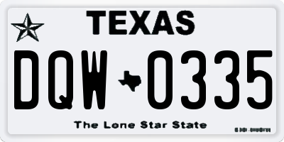 TX license plate DQW0335