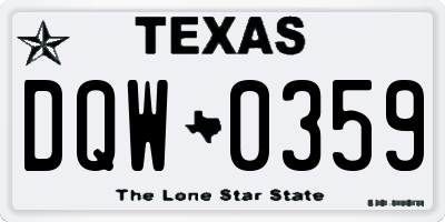 TX license plate DQW0359