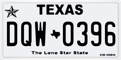 TX license plate DQW0396