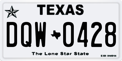 TX license plate DQW0428