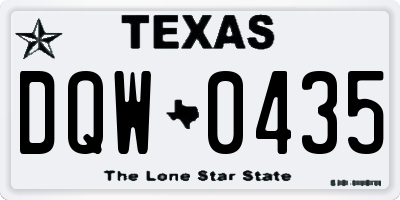 TX license plate DQW0435
