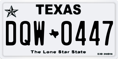 TX license plate DQW0447