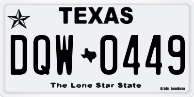 TX license plate DQW0449