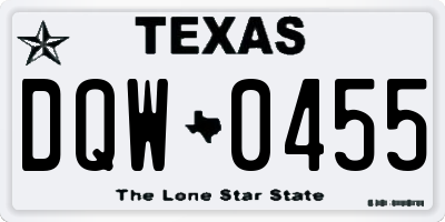 TX license plate DQW0455