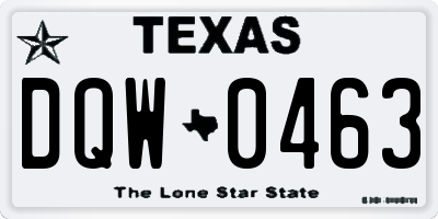 TX license plate DQW0463