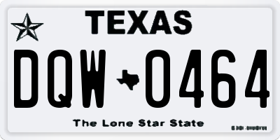 TX license plate DQW0464