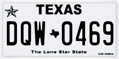 TX license plate DQW0469