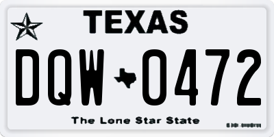 TX license plate DQW0472