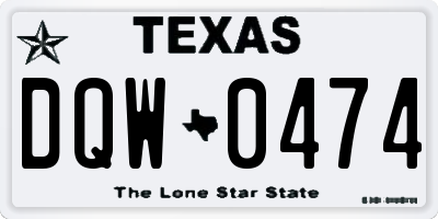 TX license plate DQW0474