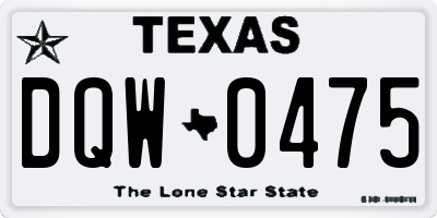 TX license plate DQW0475