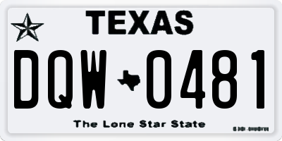 TX license plate DQW0481