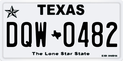 TX license plate DQW0482