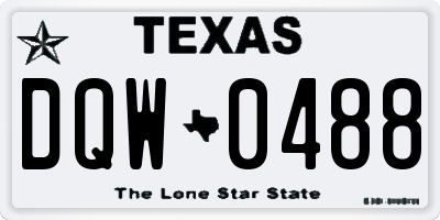TX license plate DQW0488