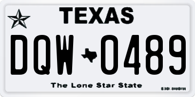 TX license plate DQW0489