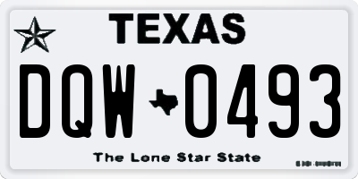 TX license plate DQW0493