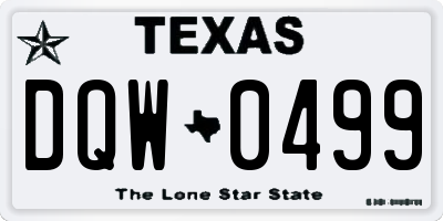 TX license plate DQW0499