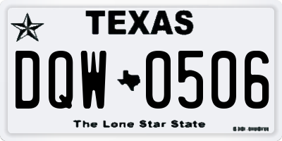 TX license plate DQW0506