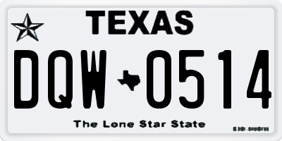 TX license plate DQW0514