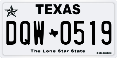 TX license plate DQW0519
