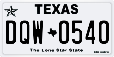 TX license plate DQW0540