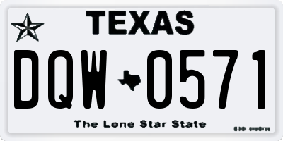 TX license plate DQW0571
