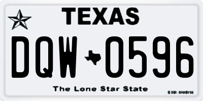 TX license plate DQW0596