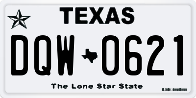 TX license plate DQW0621
